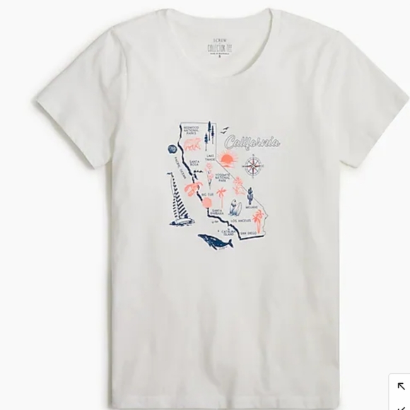 J. Crew Tops - NWT J.Crew Women's Short Sleeve California Map Graphic Tee